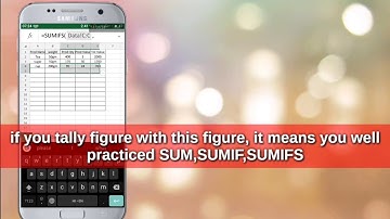 Excel on Mobile SUM/SUMIF/SUMIFS formula use on mobile