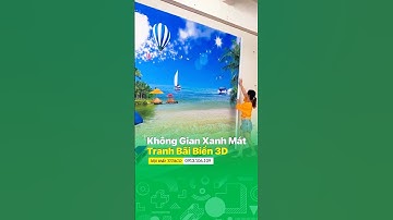 Tranh dán tường 3d phong cảnh phòng khách tphcm #shorts #tranh3d