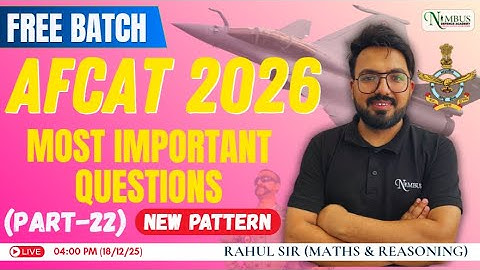 MATHEMATICS || MOST IMPORTANT QUESTIONS PART-22 || AFCAT 2026 || BY RAHUL SIR #afcat #2026 #airforce