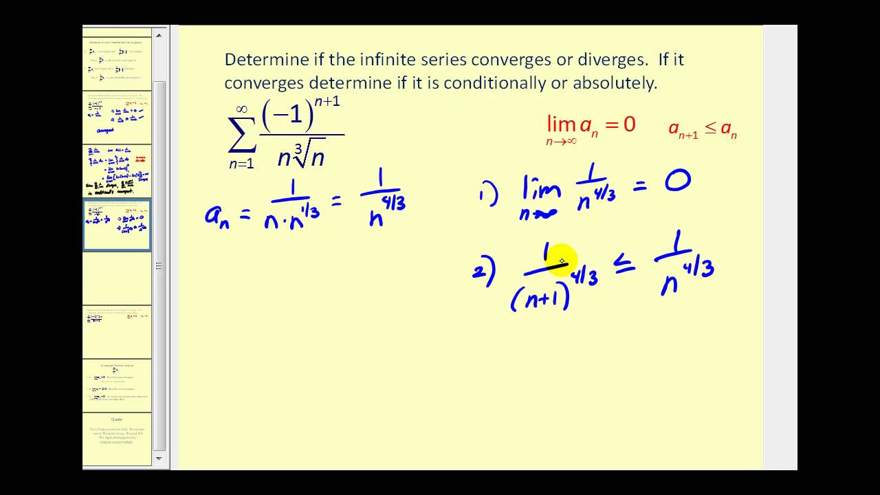 Absolutely and Conditionally Convergent Series - YouTube