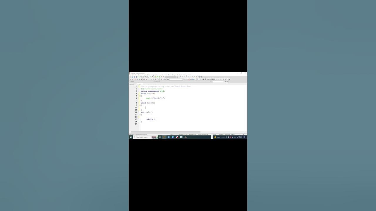 Example of user defined function / user defined function / c++ program ...