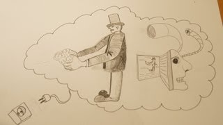 Google, Wikipedia, Facebook, Internet and Electricity illustrated