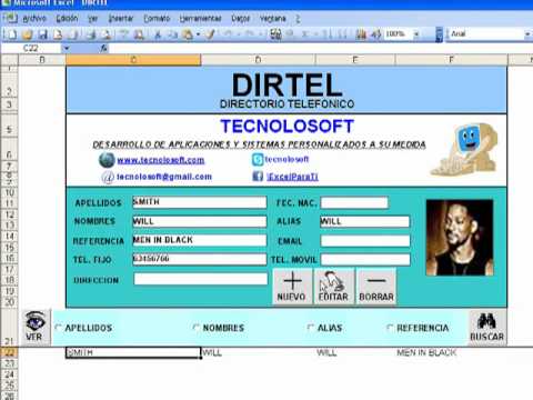 Directorio Telefonico en Excel - YouTube