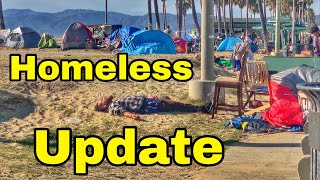 Update homeless encampment in Venice Beach new skid Row