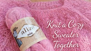 🧶Knit a Mohair Sweater Step by Step | Top-Down Raglan for Beginners