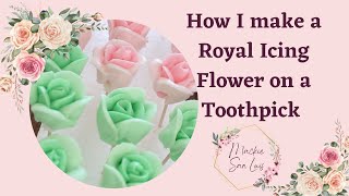 ICING Flower on a toothpick | Royal Icing flowers tutorials