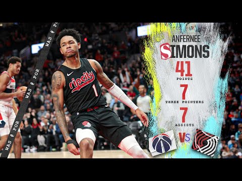 Anfernee Simons Highlights (41 PTS) | Trail Blazers vs. Wizards | Dec. 21