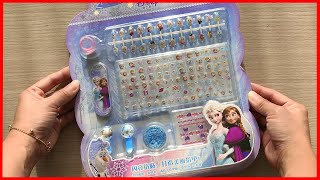 Dán móng tay, gắn móng tay giả sticker Elsa Anna - Painting nails with sticker (Chim Xinh channel)