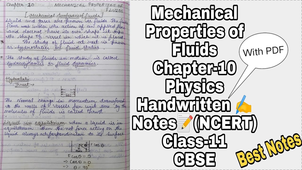 case study questions on mechanical properties of fluids class 11