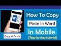 How To Copy Paste In Word In Mobile