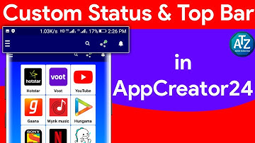 Customize Status Bar & Top Bar Color in AppCreator24, how to make app in appcreator24