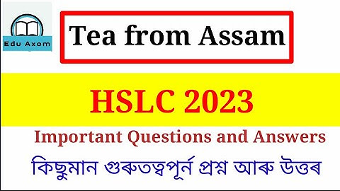 Tea from Assam Class 10 Questions and Answers || Tea from Assam Class 10 || @eduaxom3690
