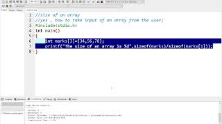 27 - size of an array, scanning input and traversing of an array  in C programming language. Profile