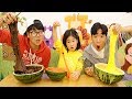 보람이와 코난 또치 초거대 수박 슬라임 만들기 놀이 Boram giant watermelon slime kids toys play