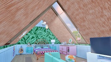 How to Build a Functional Attic Bedroom | No Mods | The Sims 4