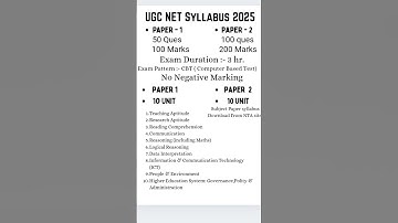 ugc net syllabus 2025  #ugcnetpaper1 #ugcnet #ugcnetsyllabus2025 #ugcnetsyllabus #shorts #ytshorts