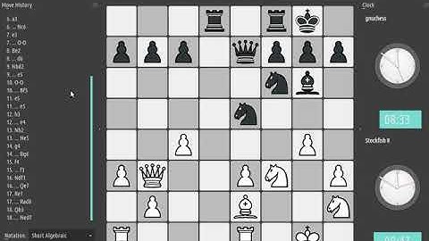 Stockfish vs GNU Chess Match of chess engines