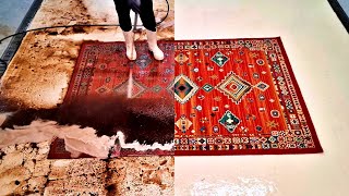 After cleaning this rug, its pattern catches the eye | Speeded Up | restoration