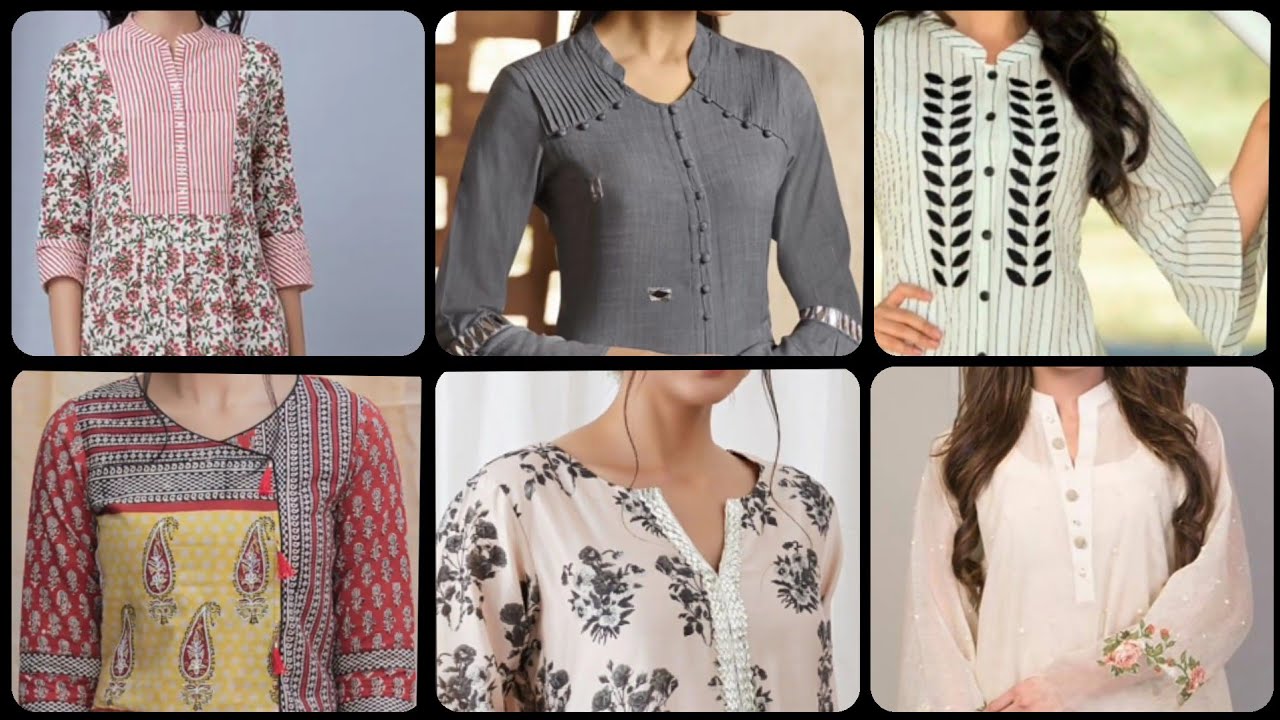 50+ Most Simple Neck Designs With Buttons & Lace For Kurti and Kameez ...