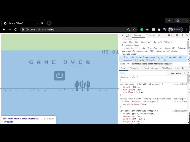 Chrome Dino T-rex Game Hack #foryou #fyp #fypシ #coding #hack #anonoum