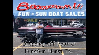 Dropping boat off at FunNSun Hurst Tx.