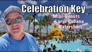 Unforgettable Day at Celebration Key: Cabana, Waterslide, Calypso Lagoon and DONUTS 🍩 🌴 4K Ultra.
