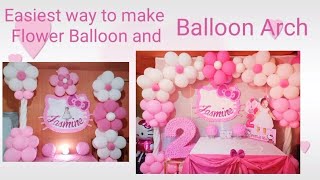 DIY \/ Easiest way to make  balloon flower \/ how to make flower balloon arch