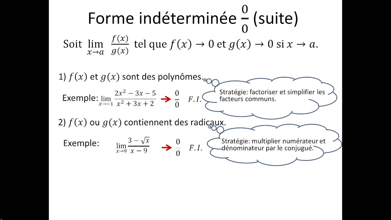 Limite De La Forme 0 Sur 0 techniques YouTube Limite De La Forme 0 Sur 0 techniques YouTube