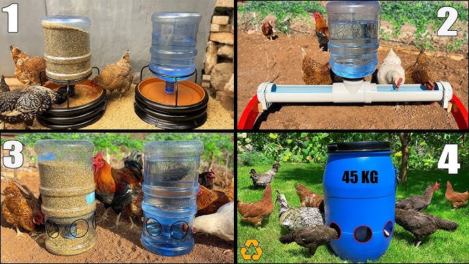 Rodent, bird and weather-proof chicken feeder, DIY garden projects