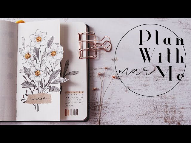 Plan With Me | March 2020 Bullet Journal Daffodils