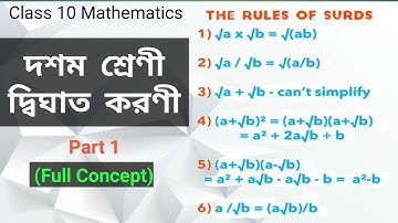 দ্বিঘাত করণী (Quadratic Surds) ||Class 10
