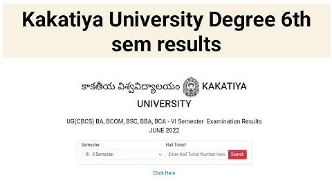Kakatiya University 6th sem results|#kuexam #thanya