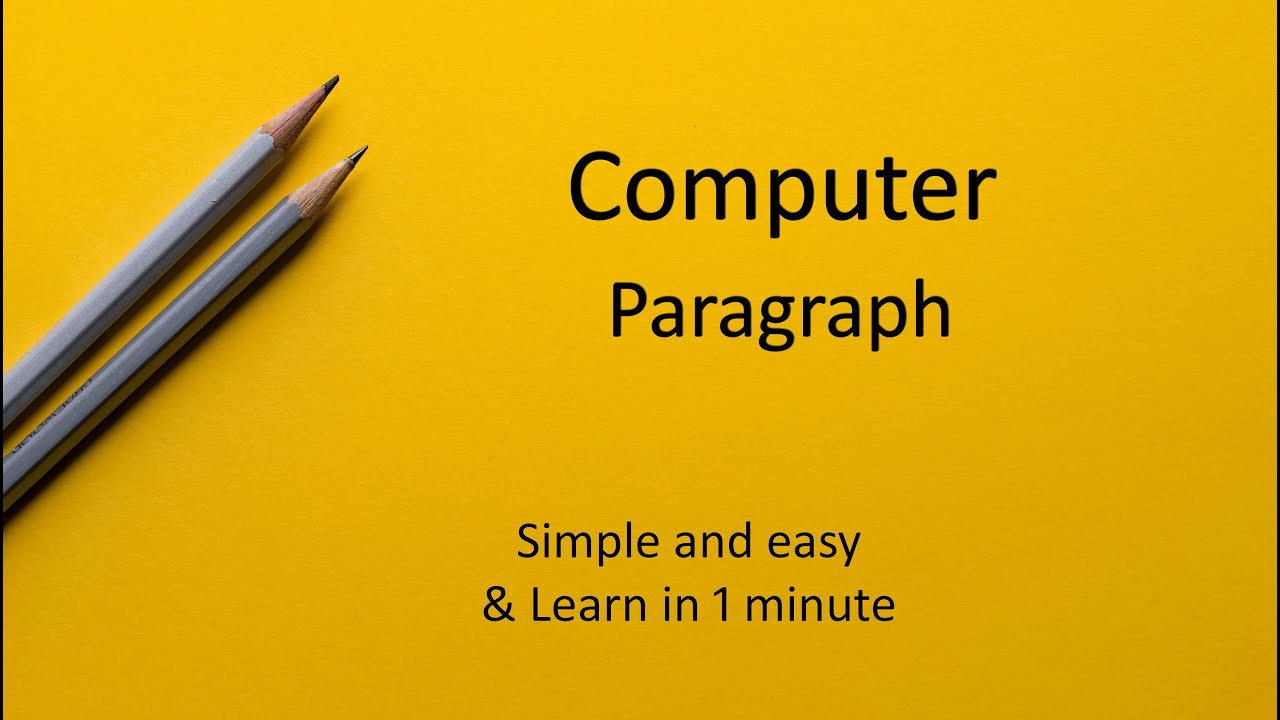Computer Paragraph - YouTube