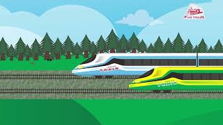 Haiburijji o yokogiru ressha - hoka no ressha ni au - ハイブリッジを横切る列車-他の列車に会う Resimi