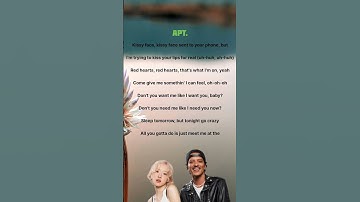 APT. - ROSÉ & Bruno Mars lyrics#brunomars #apt #rosé_bruno_apt #lyrics#rosé #shorts