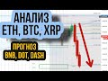 ПРОГНОЗ КРИПТОВАЛЮТ BTC, ETH, BNB, DOT, DASH, XRP! Анализ курса биткоин и эфириум, полкадот и бинанс