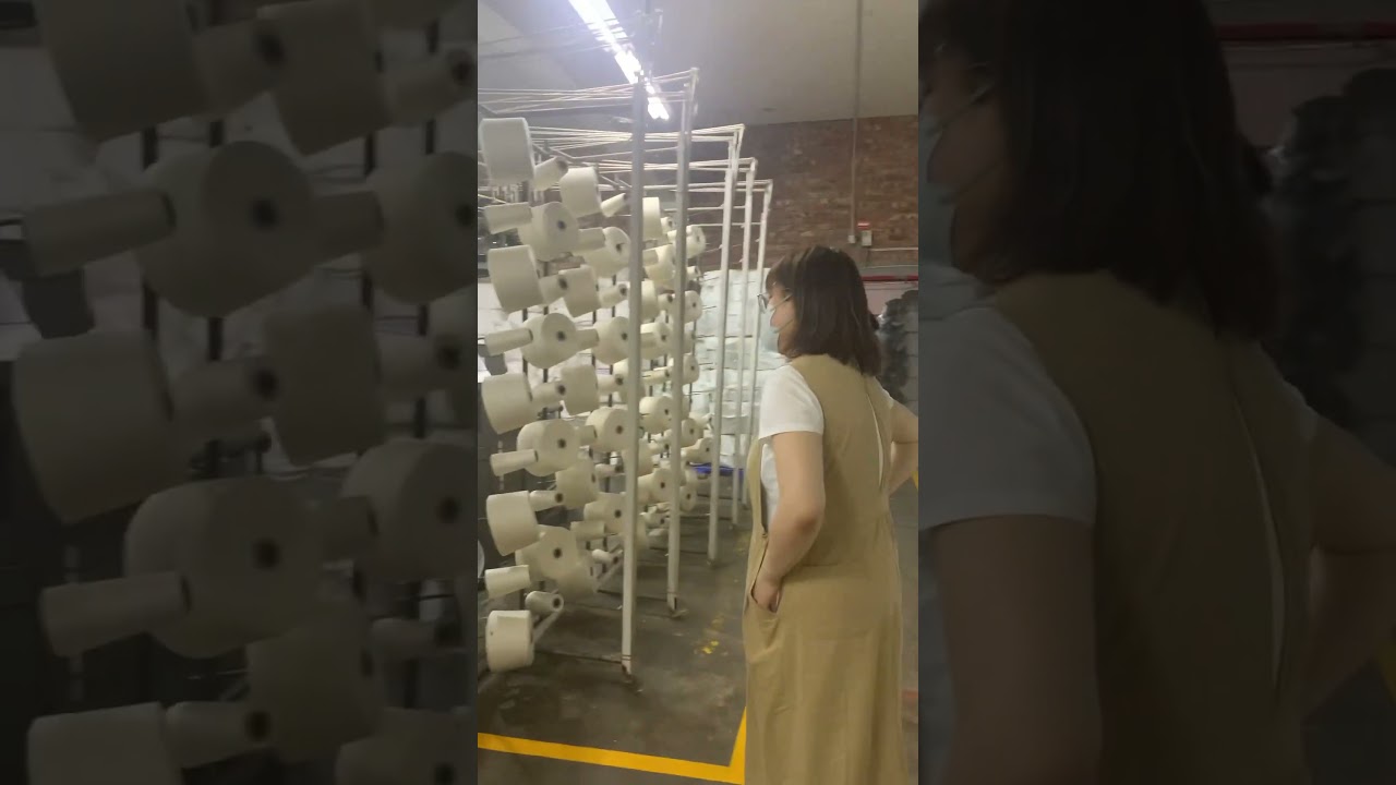 Inside view of a knitting mill. 