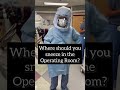 Where do you sneeze in the operating room?