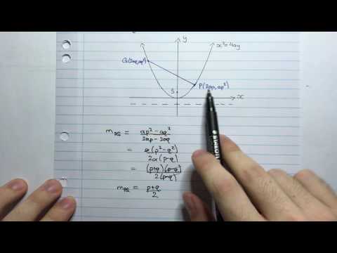 HSC Maths Ext1 - Parametrics - Equation of a chord PQ