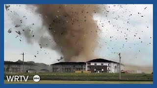 Tornado in Johnson County, Indiana captured on video