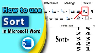 How too use Sort in Microsoft Word