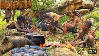 Living with the Hadzabe ||Hunting and Cooking Wild Game the Ancient Way#cooking #food
