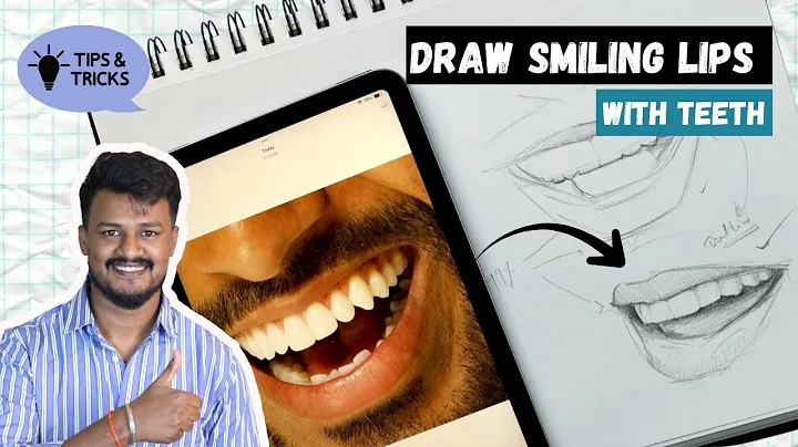 How to draw smiling lips with teeth