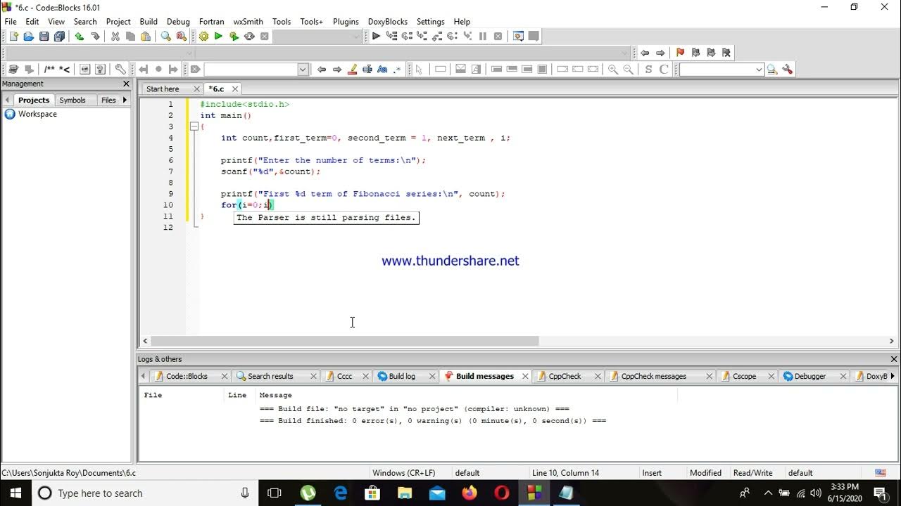C programming|Print Fibonacci series in a given range using for loop ...
