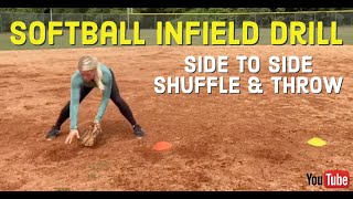 Softball Infield Drills- Side to Side Shuffle & Throw