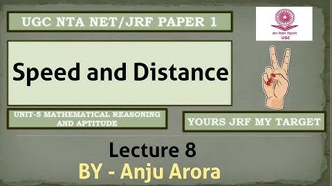 Speed and Distance|| Mathematical Reasoning || Ugc Nta net/jrf paper 1