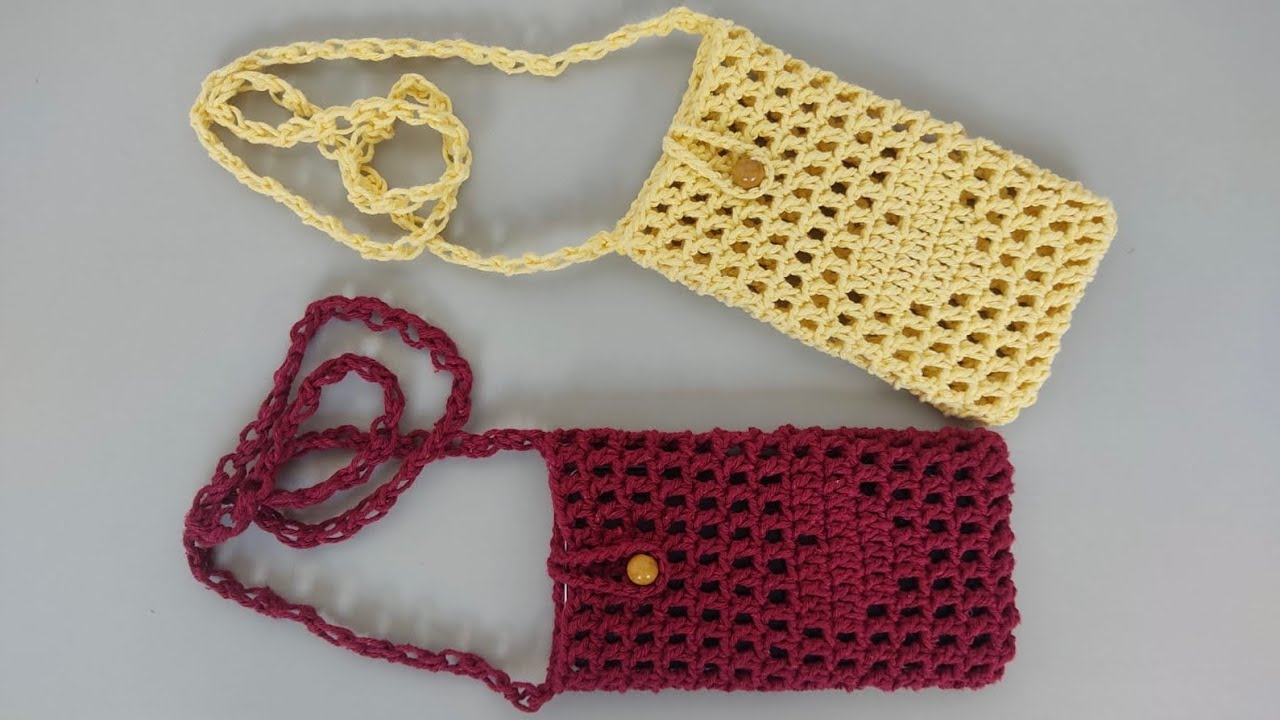 Bolsinha porta celular em crochê rápida e fácil