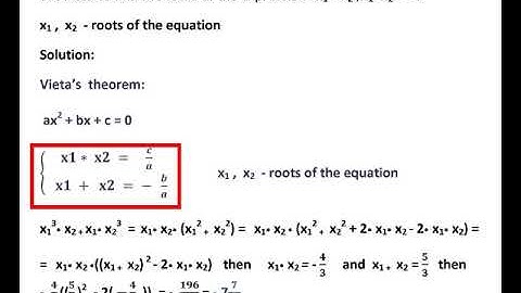 Quadratic equation.  Vieta