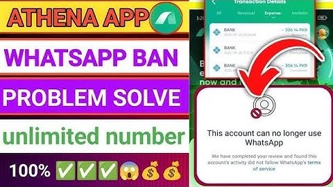 Athena App WhatsApp Ban 100% Problem Solve| Athena App| New WhatsApp Online Earning App| @Kamaizone|