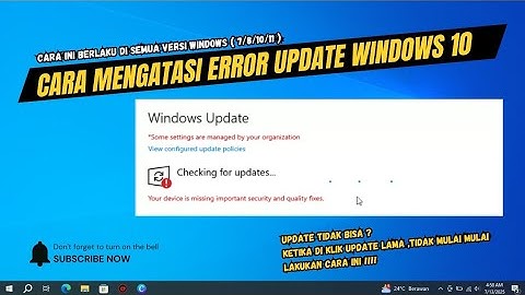 Cara Mengatasi Error Tidak Bisa Update Windows 10 || Tutorial Windows 10